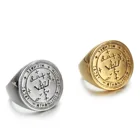 Мужское кольцо с амулетом из нержавеющей стали, размеры 7-14