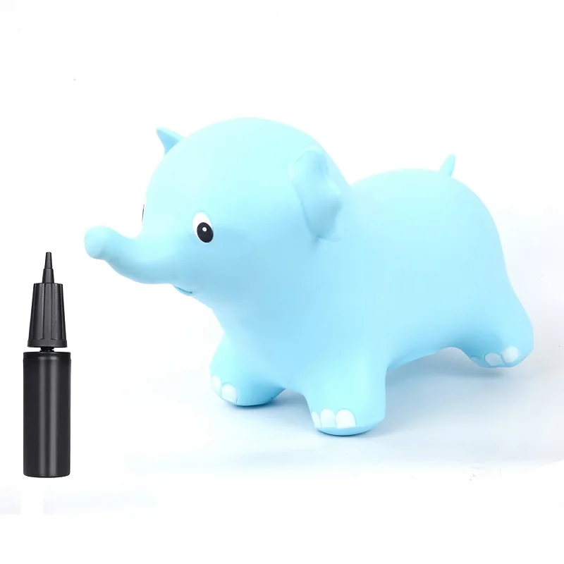 

Sky Blue Elephant Inflatable Hopper Horse Hopper Bouncy Animal Ride-on Toy for Children Boys and Girls Toddlers