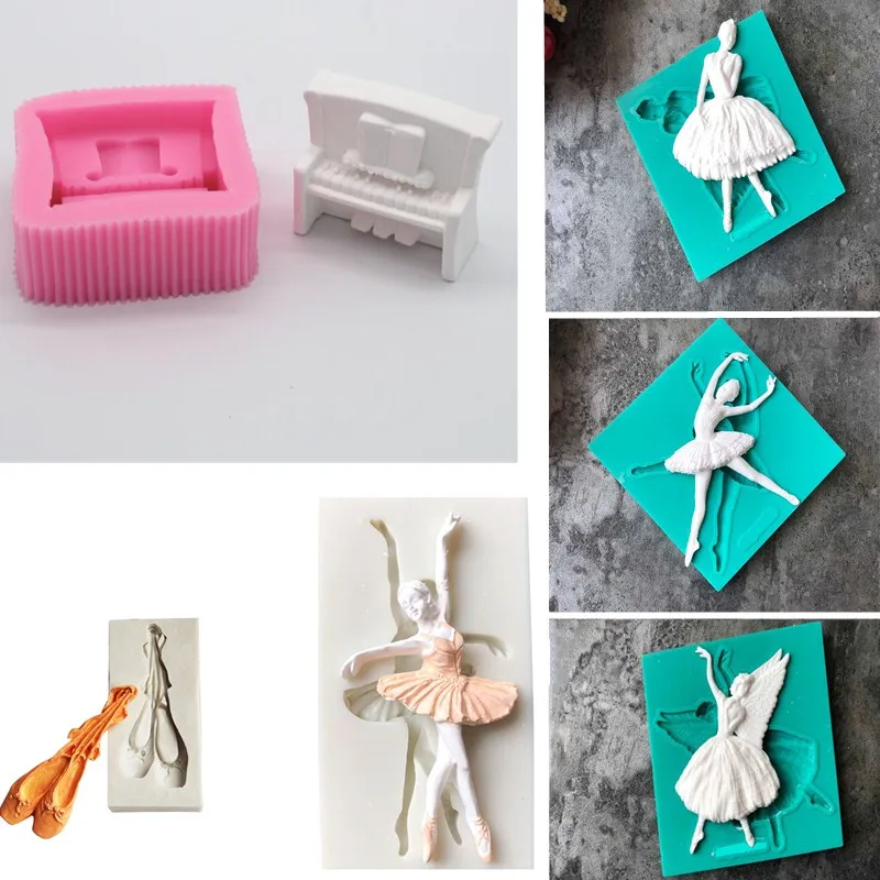 Балетная девушка форма для моделирования DIY помадка шоколад из силиконовой формы Фудж Тао муган темп формы украшения формы