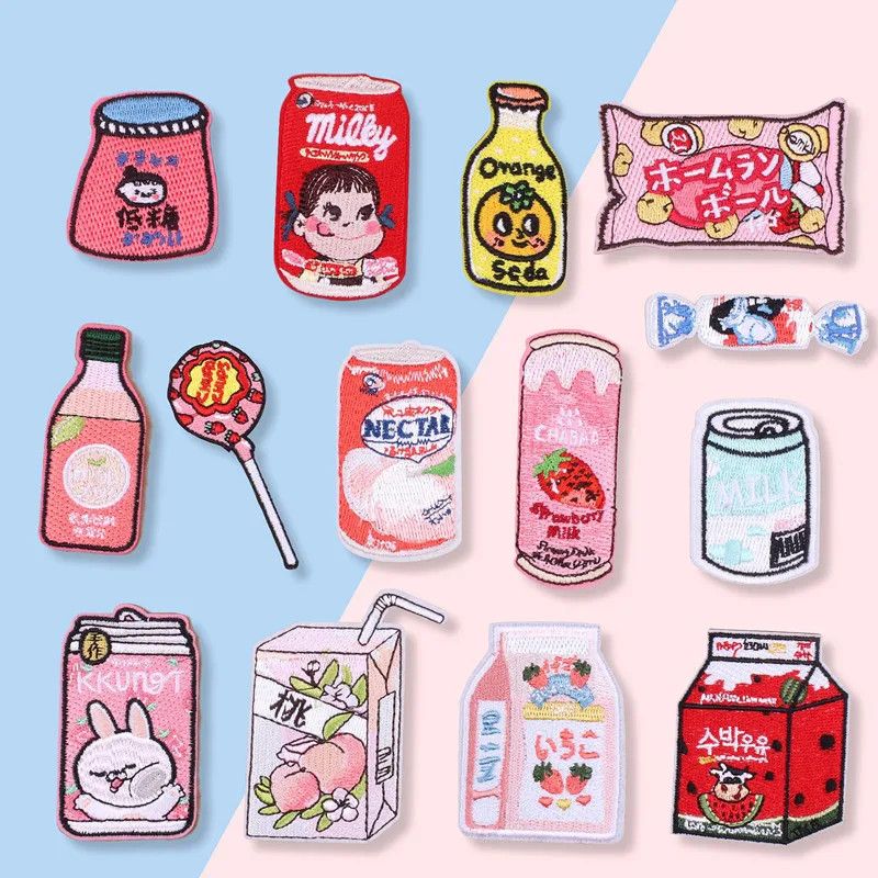 Еда и напитки конфеты Молоко вышивка значка куртка сумка для обуви патч в виде