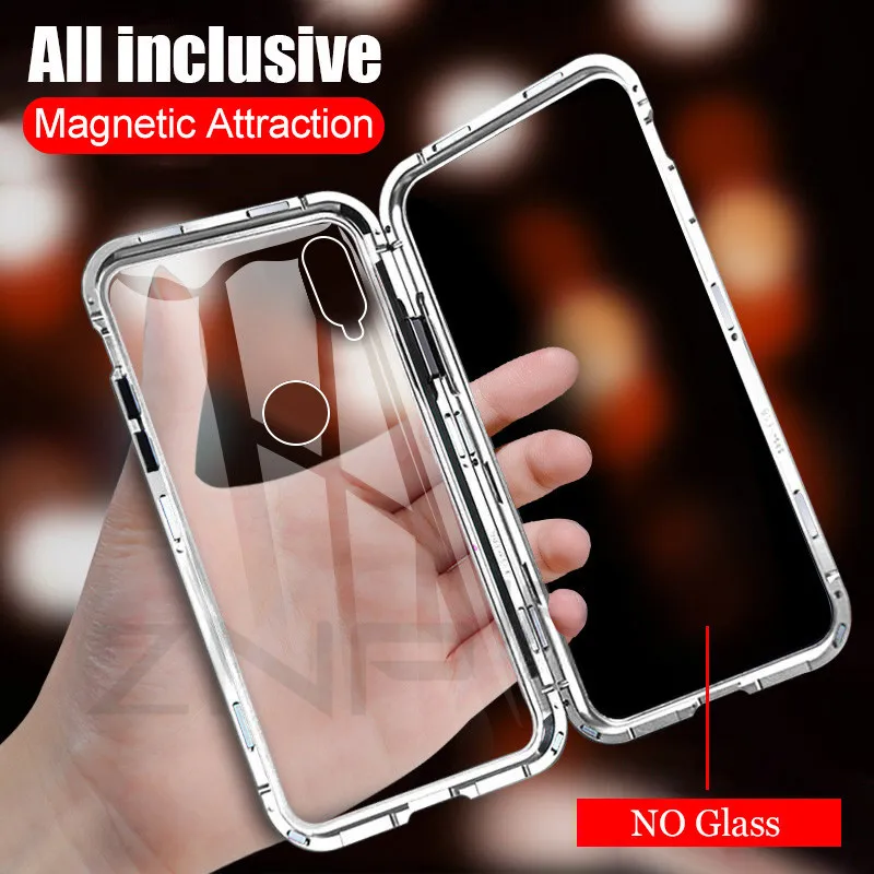 Clear White ZNP Магнитный чехол для телефона Xiaomi 9 SE 8 Lite 7 A2 6X F1, задняя крышка из закаленного стекла для Redmi 6 Pro Note 7 5 Pro, металлический флип-чехол - Цвет: Clear White