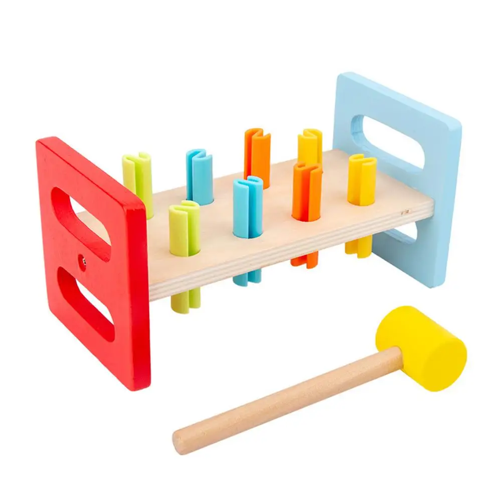 

Pounding Toy Wooden Blocks With Color Recognition Realistic Hammering Toy Play Set For Toddler Preschool Early Learning