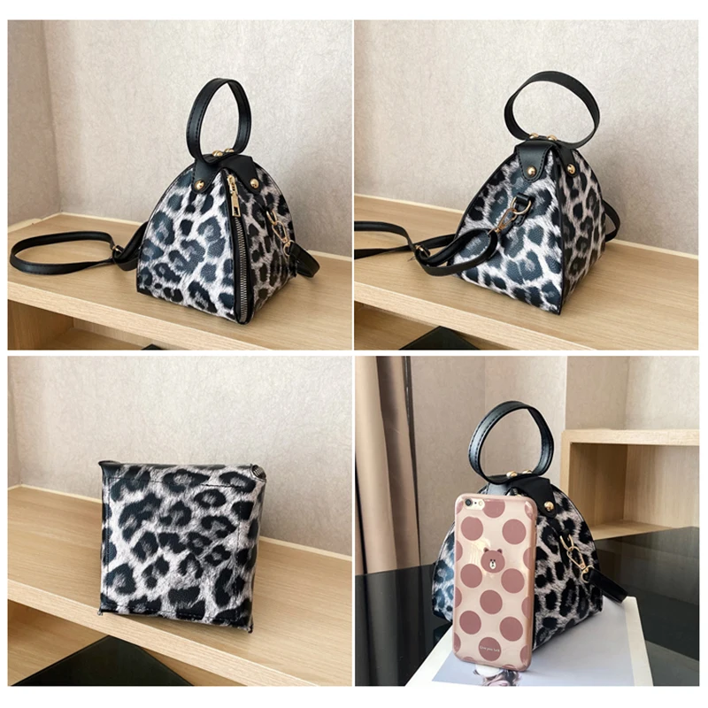 Роскошные женские сумки LADSOUL с леопардовым принтом модная вместительная кожаная