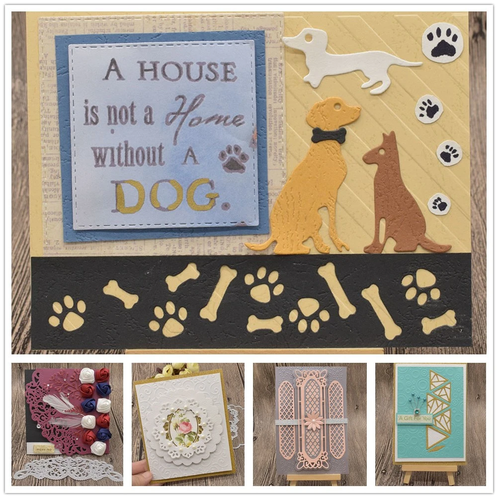 Форма для высечки животных круглая Цветочная кружевная рамка металлические