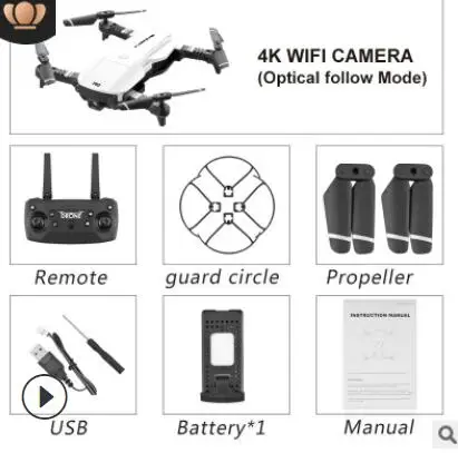 WiFi FPV RC Дрон 4K камера оптический поток 1080P HD Двойная камера воздушный видео Квадрокоптер самолет вертолет самолет детские игрушки - Цвет: 4 K  camera white