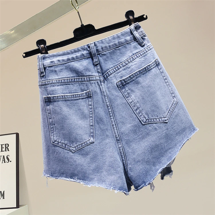 

2021 Summer Stretch Denim Shorts Women's Hot Pants High Waist Short Jeans Anti-Exposure A- Line Mini Skirt Female Hip Skirt