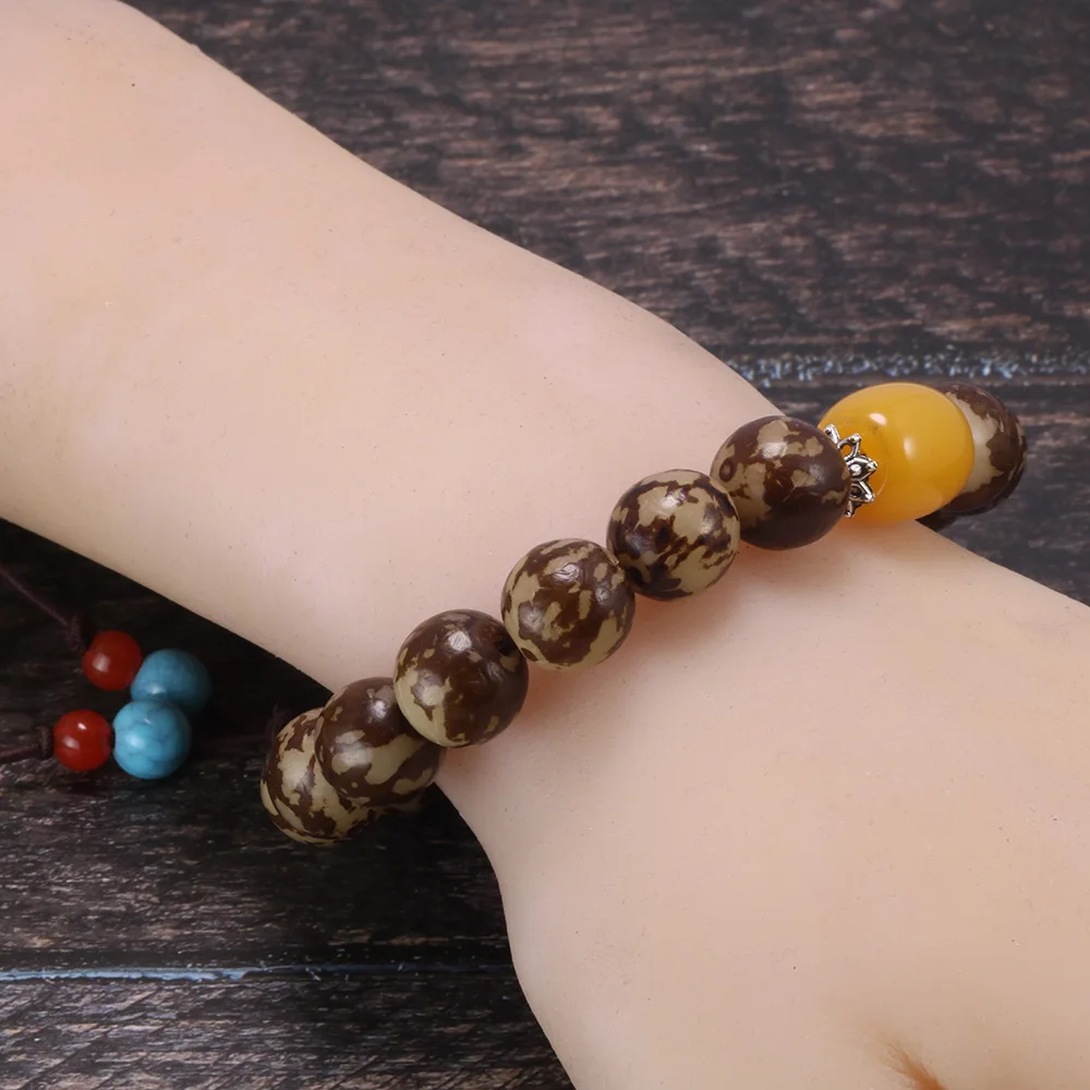 Натуральный Бодхи бисерный браслет для женщин и мужчин полированная цветочный