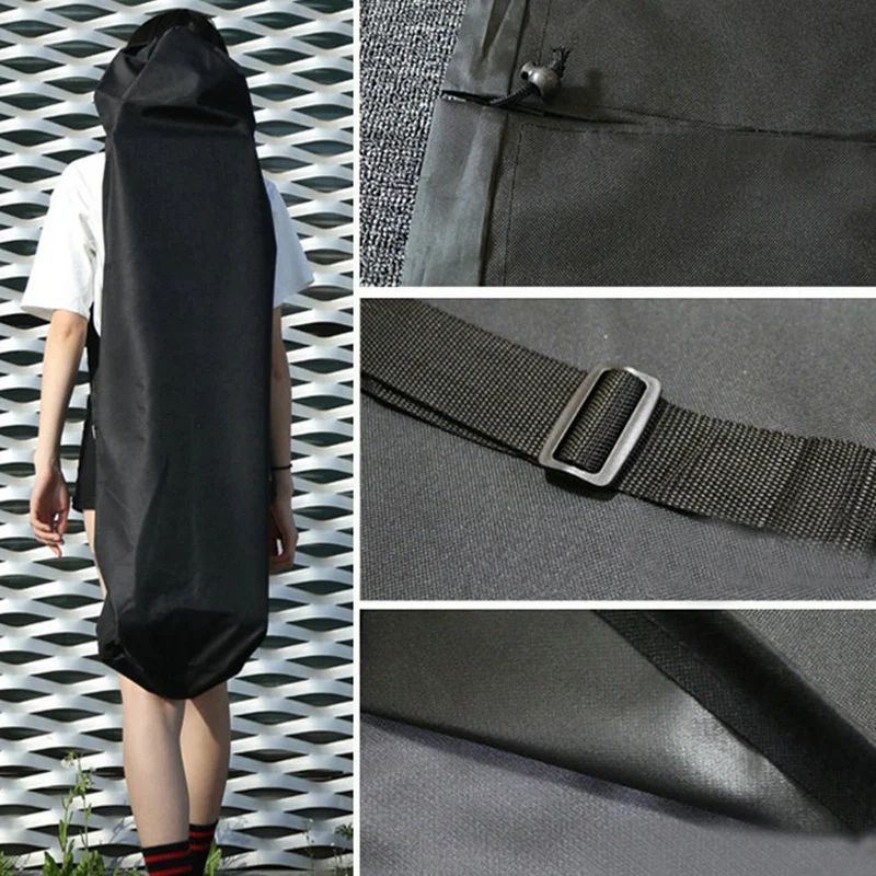 

110Cm Long Skateboard Bag Oxford Cloth Skateboard Bag 43 Inch Skateboard Carrying Case Shoulder Travel Longboard Backpack Four W