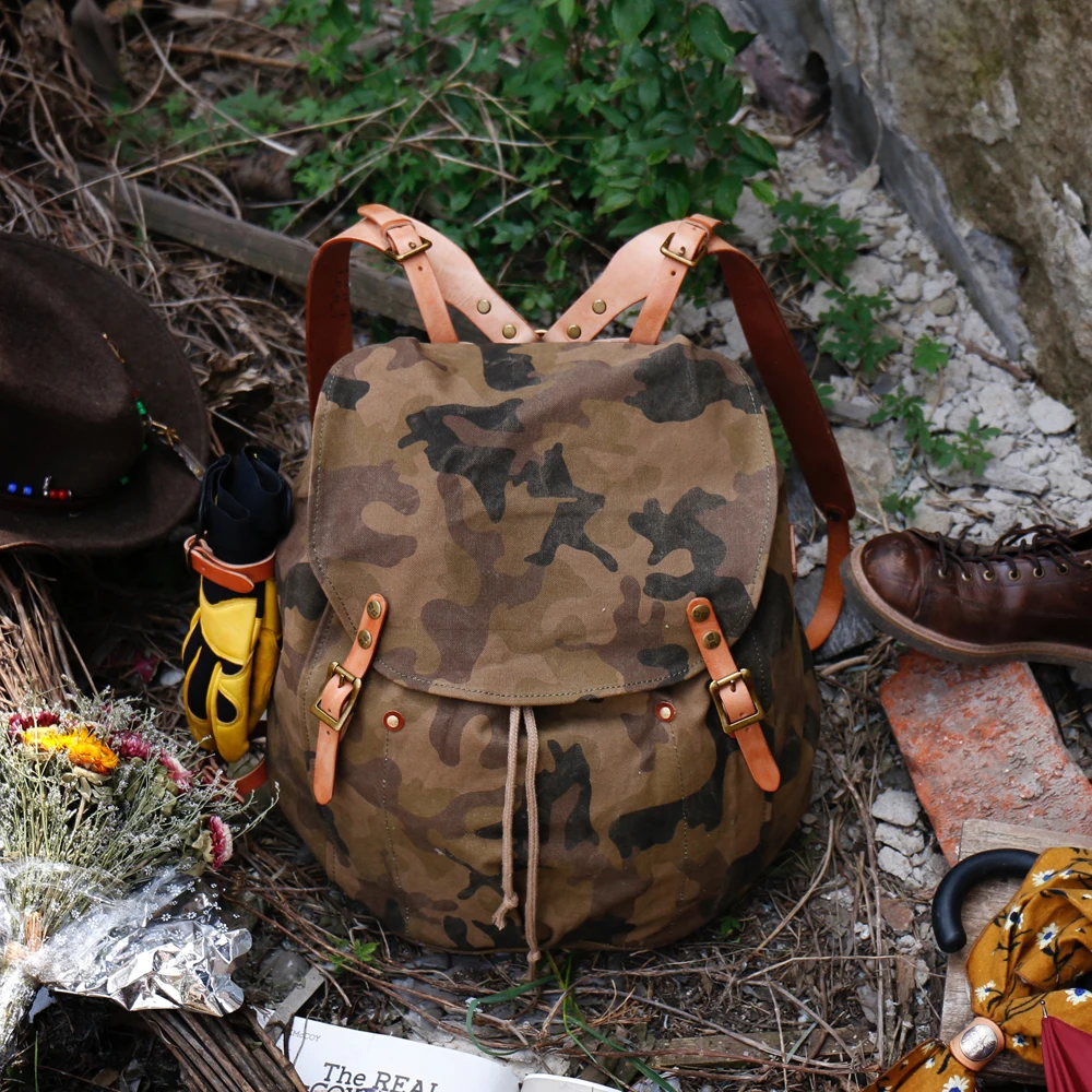 

CDM39 Super Quality! 45cm*43cm*18cm Vintage Waterproof Heavy Canvas Backpack Unisex Computer Travel M39 Bag 3 Colours