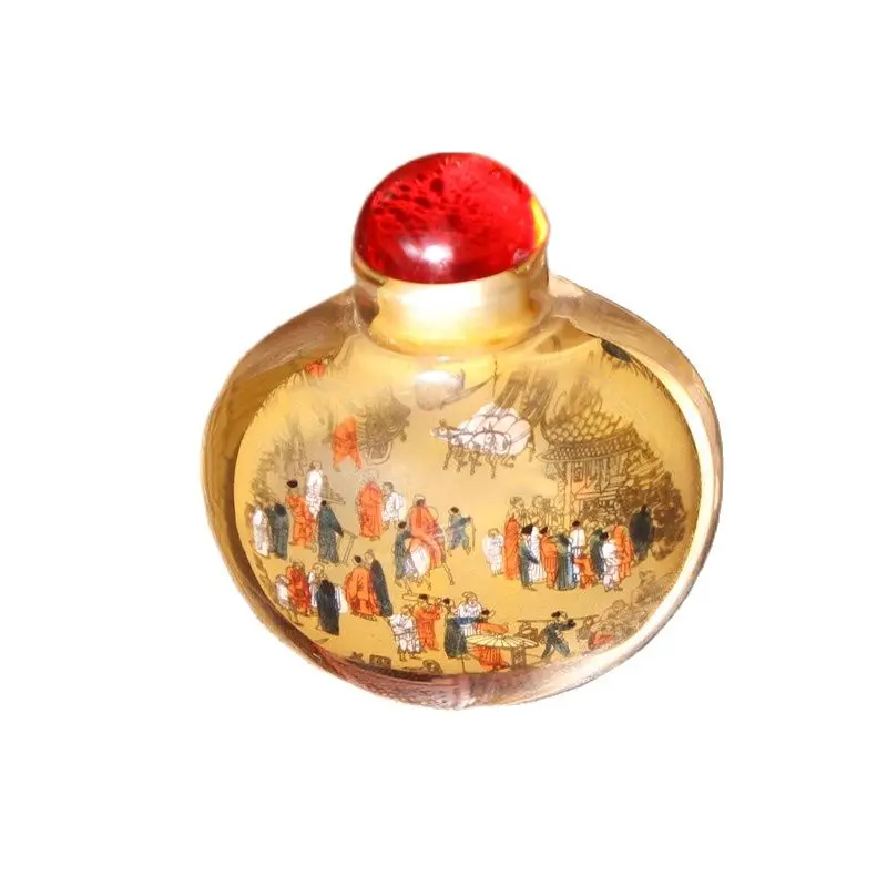 Китайская антикварная стеклянная внутренняя живопись ручной работы фольклорная