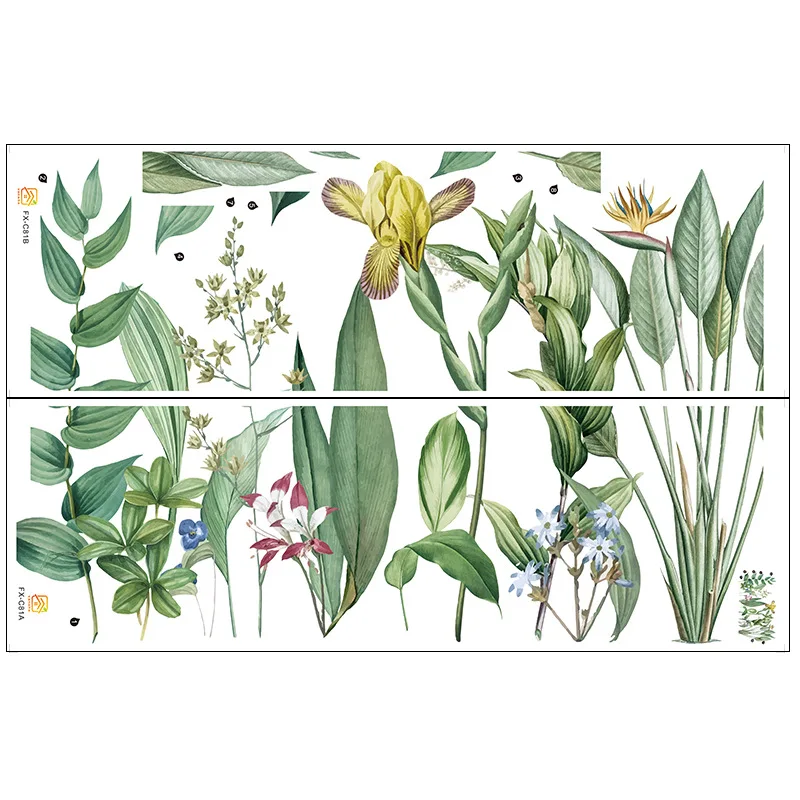 

Plant Flowers Language Wall Stickers Living Room Corridor Porch Skirting Line Creative Modern Home Decor Self Adhesive Mural