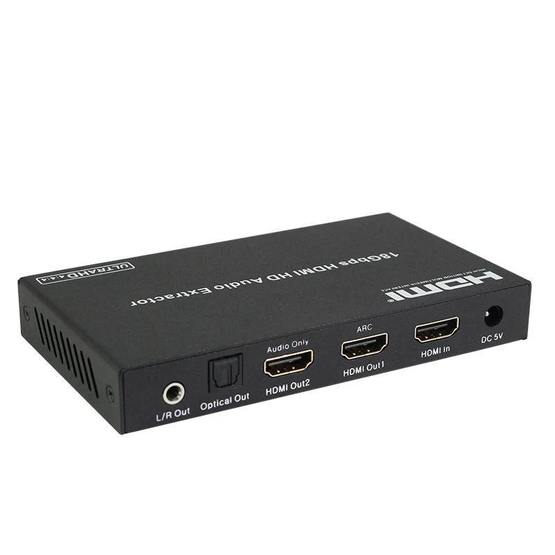 

HDMI-compatible 18Gbps audio splitter stripper Compatible with Supports multi-channel optical fiber (SPDIF) and L/R analog audio