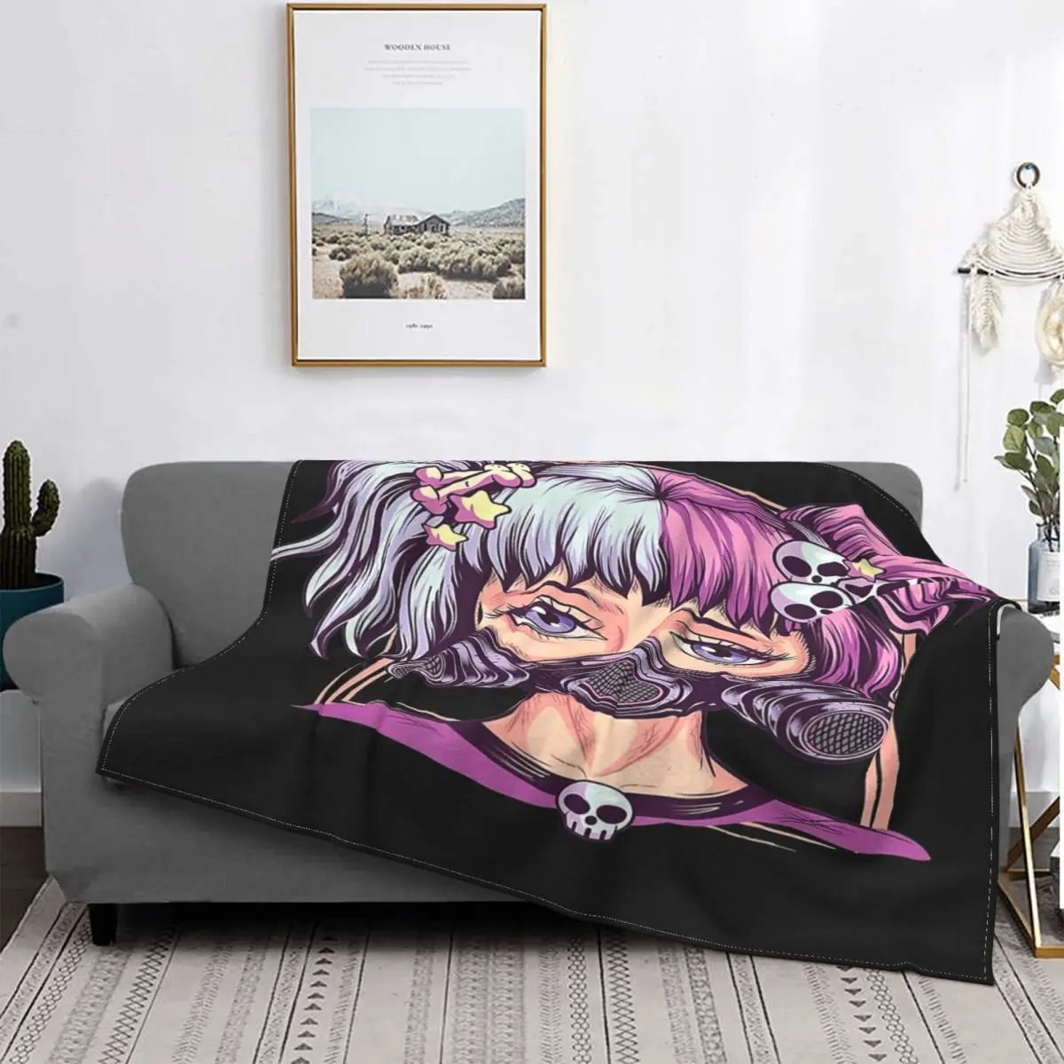 

Manta gótica con capucha para bebé, ropa de cama a cuadros, ropa de cama, toalla de playa, Creepy, Steampunk