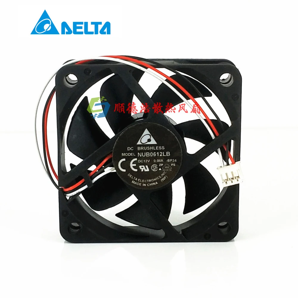 

Тихий, бесшумный охлаждающий вентилятор для квадратного кулера сервера delta NUB0612LB BP34 DC 12 В 0,08 A 60x60x15 мм
