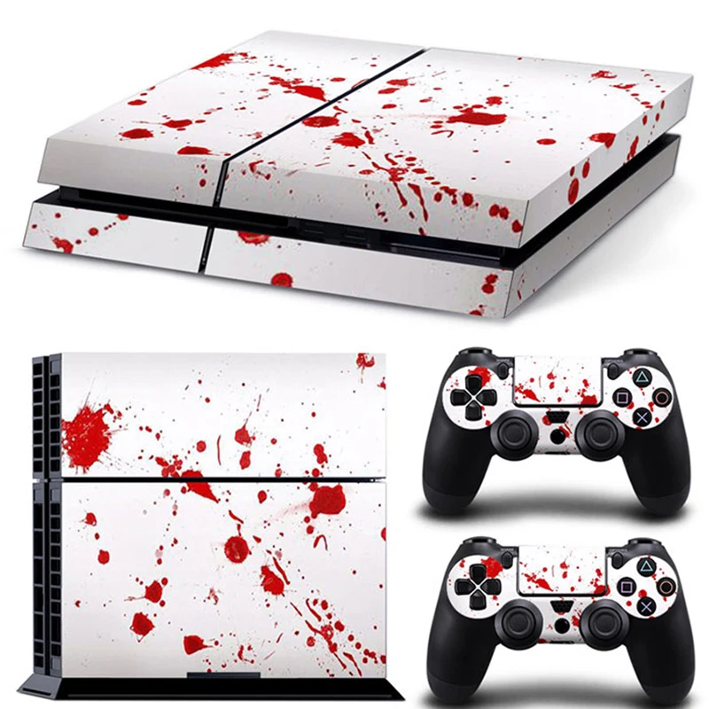

Blood Style PS4 Skin Sticker for Playstation 4 Console & 2 Controllers Decal Vinyl Protective Skins Style 1