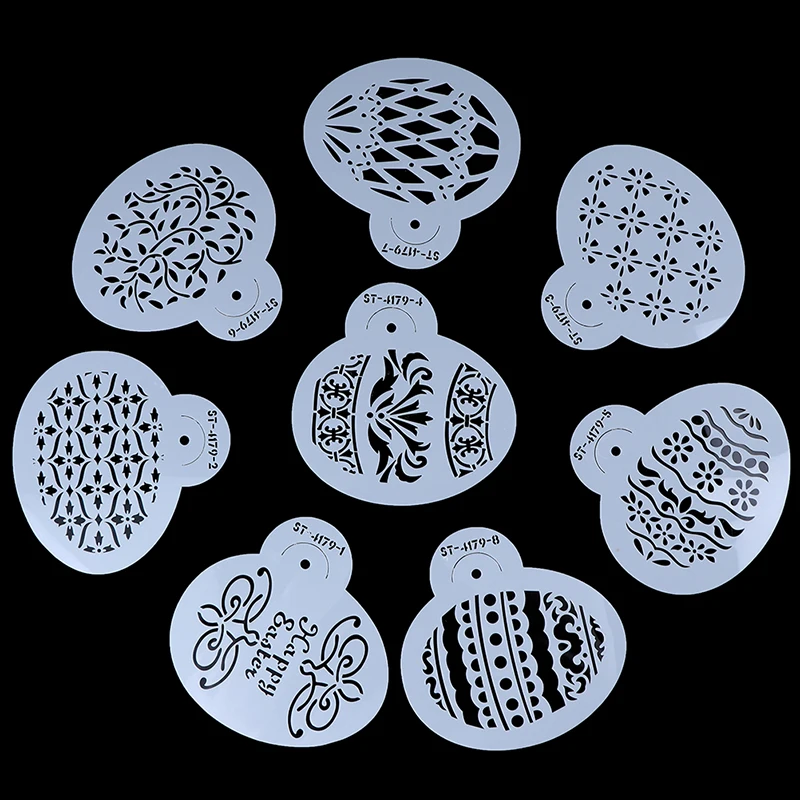 

8Pcs/Set Easter Egg Shape Cookie Stencils Cake Decorating Mold Bakeware Tool