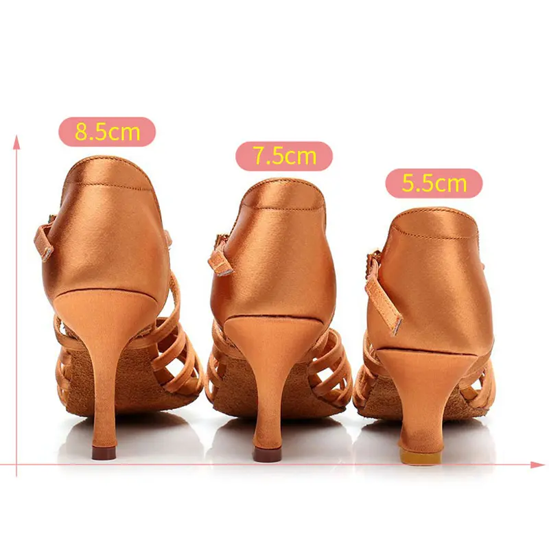 High Heel Woman Salsa Dance Shoes Professional Latin Ballroom Dancing Shoes Satin Women Tango Dance Sneakers chaussures danse