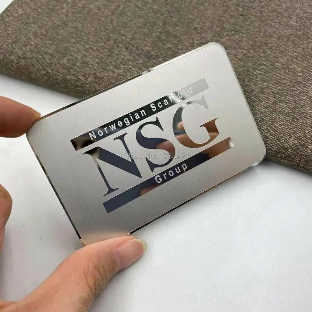 high grade stainless steel material mirror metal card for business/member/promotion (0.3mm/0.5mm/0.8mm etc)