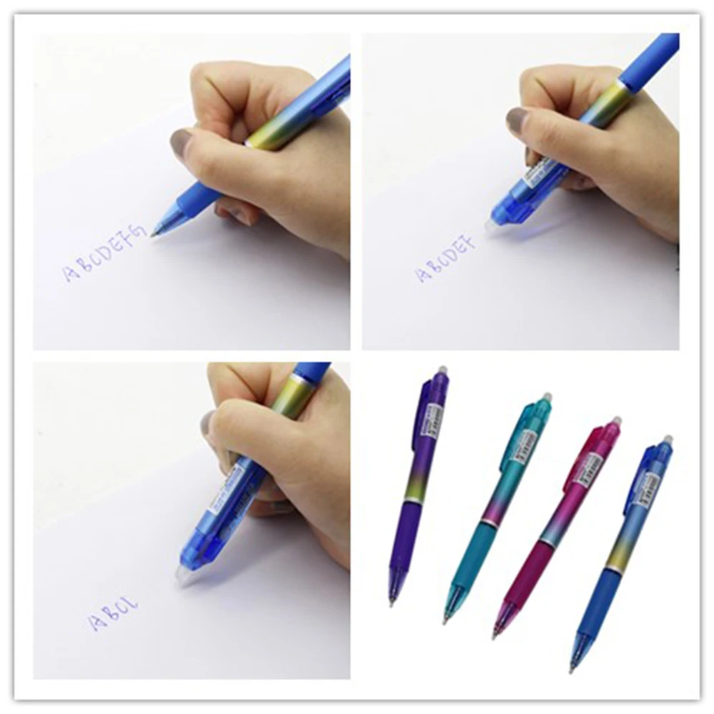 4 шт./компл. 0 5 мм со стирающимися чернилами гелевая ручка Радуга Цвет Magic нажата с