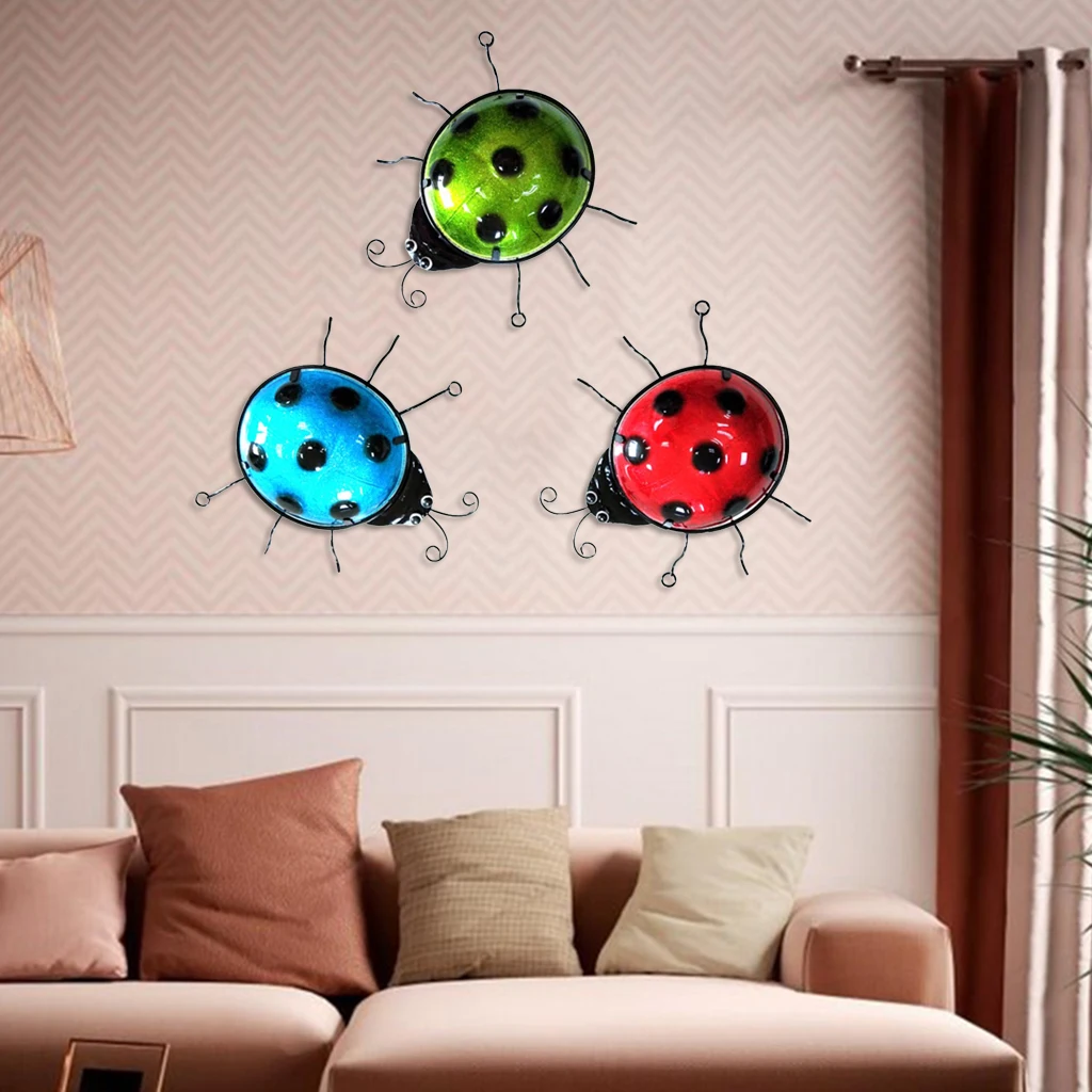 3x настенный художественный декор милые носочки с Божьими коровками для газонов
