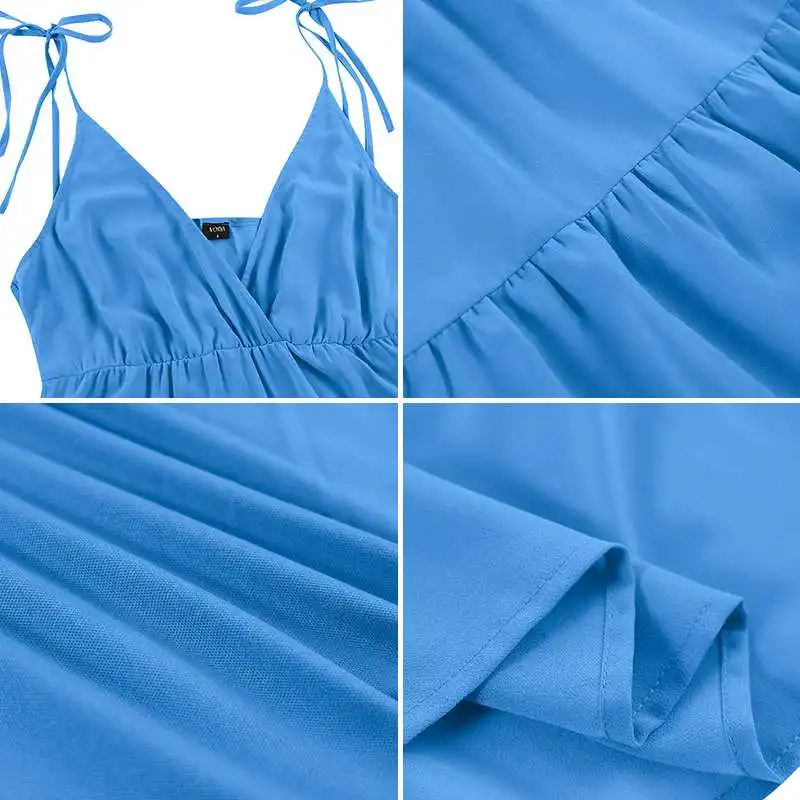 

Summer Dress 2021 VONDA Summer Backless Sundress Women Sexy V Neck Party Maxi Long Dress Beach Tank Sundress Bohemian Vestidos