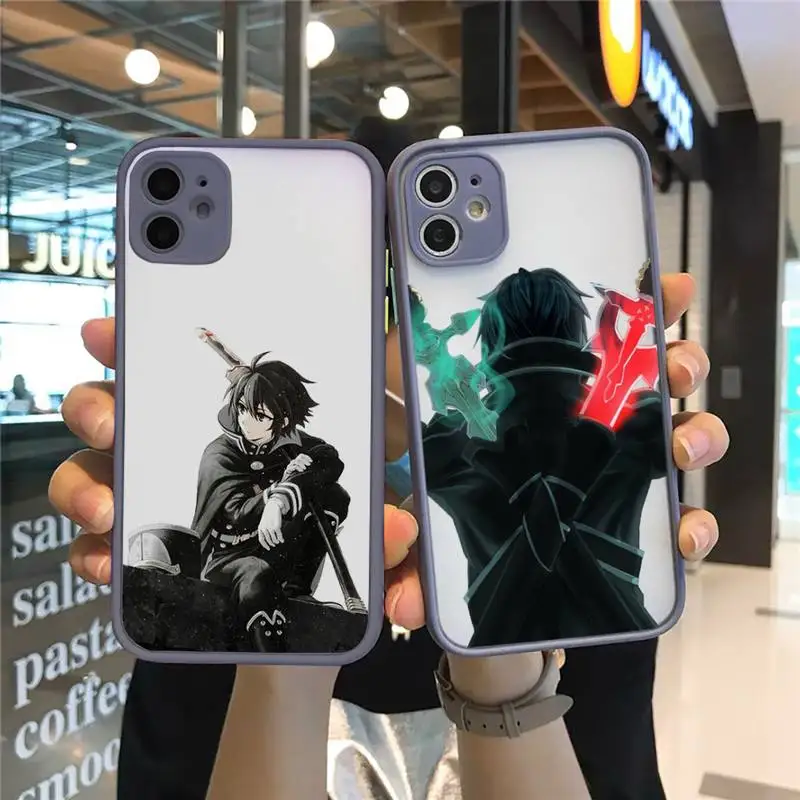 

Sword Art Online SAO Phone Case matte transparent For gray iPhone 7 8 x xs xr 11 12 pro plus max mini Funda Clear