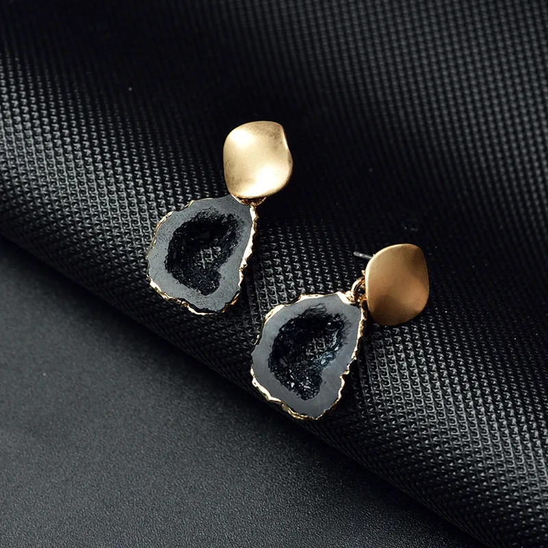 

2019 Fashion Resin Acrylic Vintage Dangle Drop Earrings For Women Exquisite Statement Geometric Gold Earrings Wedding Jewelry