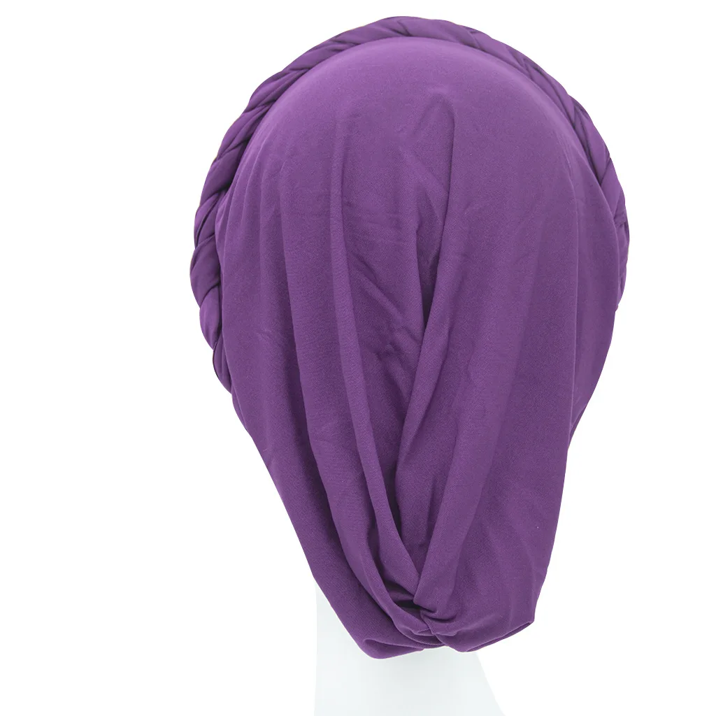 Оптовая продажа мусульманский женский плетеный тюрбан головные уборы