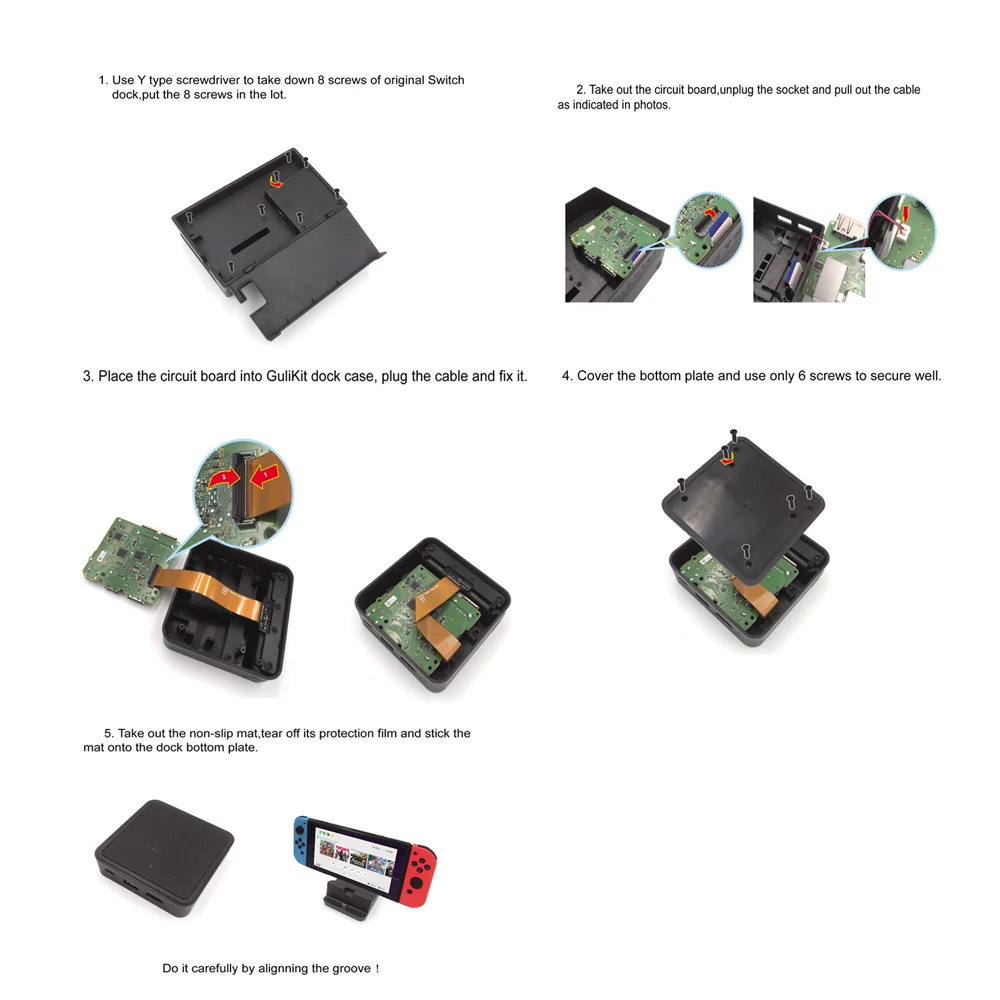 Gulikit NS06 Dock DIY Kit Box TYPE C Docking базовая станция в сборе аксессуары для S witch|Запасные