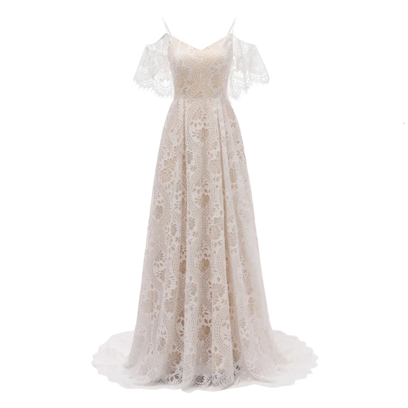 Vivian's Bridal Boho кружевное свадебное платье с открытыми плечами сексуальное на