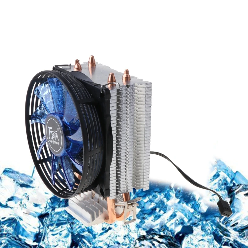 

CPU Cooler Master 2 Pure Copper Heat-pipes Fan with Blue Light Freeze Tower Cooling System with PWM Fans