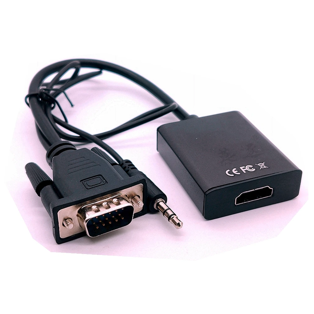 VGA M to HDMI-Совместимость F адаптер конвертер кабель с аудио Выход 1080P USB Мощность для