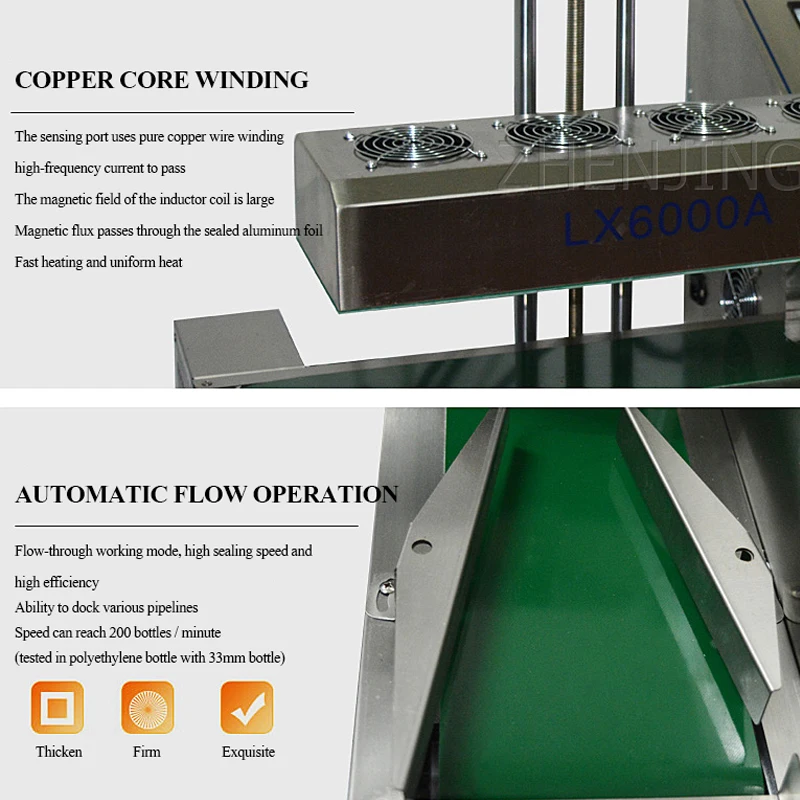 

Sealing Machine Automatic Aluminum foil film tin foil Sealing Machine Continuous Electromagnetic Induction Packing Equipment 220