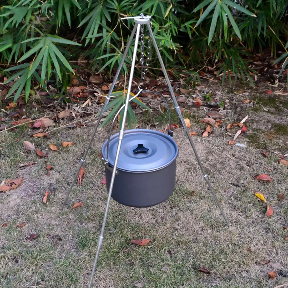 Штатив для кемпинга на открытом воздухе портативный чугунный подвесной котелок