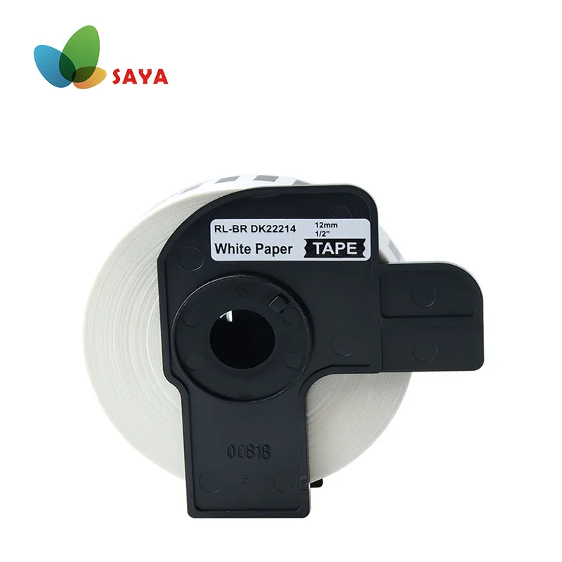 

2PCS Refill Rolls Label tape DK-22214 Label 12mm*30.48m Continuous Compatible for Brother Black on white