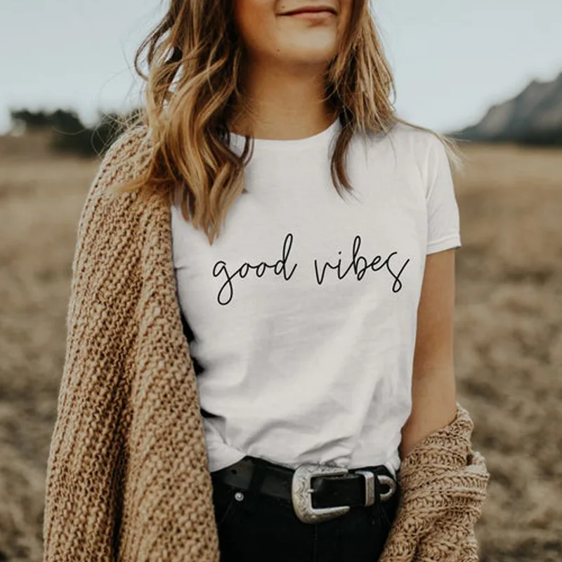Хорошая видимость положительная забавная Женская модная футболка гранж tumblr