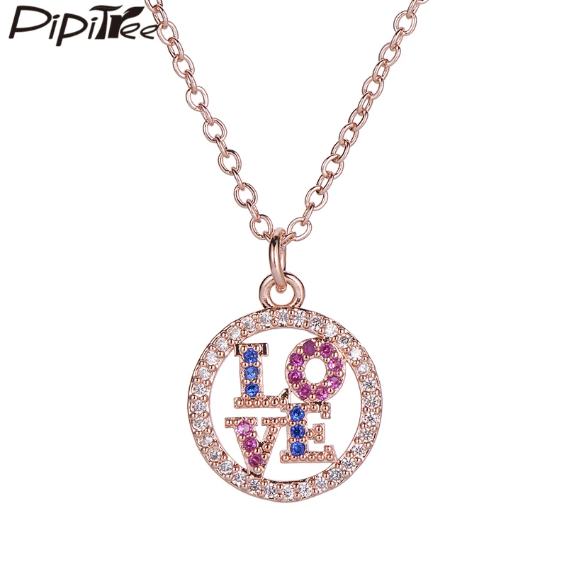 Ожерелье Pipitree с надписью Love для влюбленных свадебное ювелирное изделие из