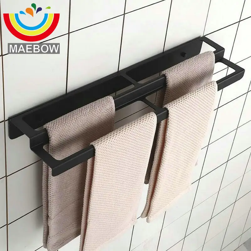 MAEBOW черное пространство алюминиевое оборудование для ванной комнаты вешалка