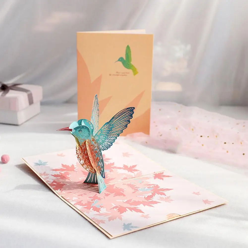 Открытка на день рождения поздравительные открытки 3D птица ручная работа