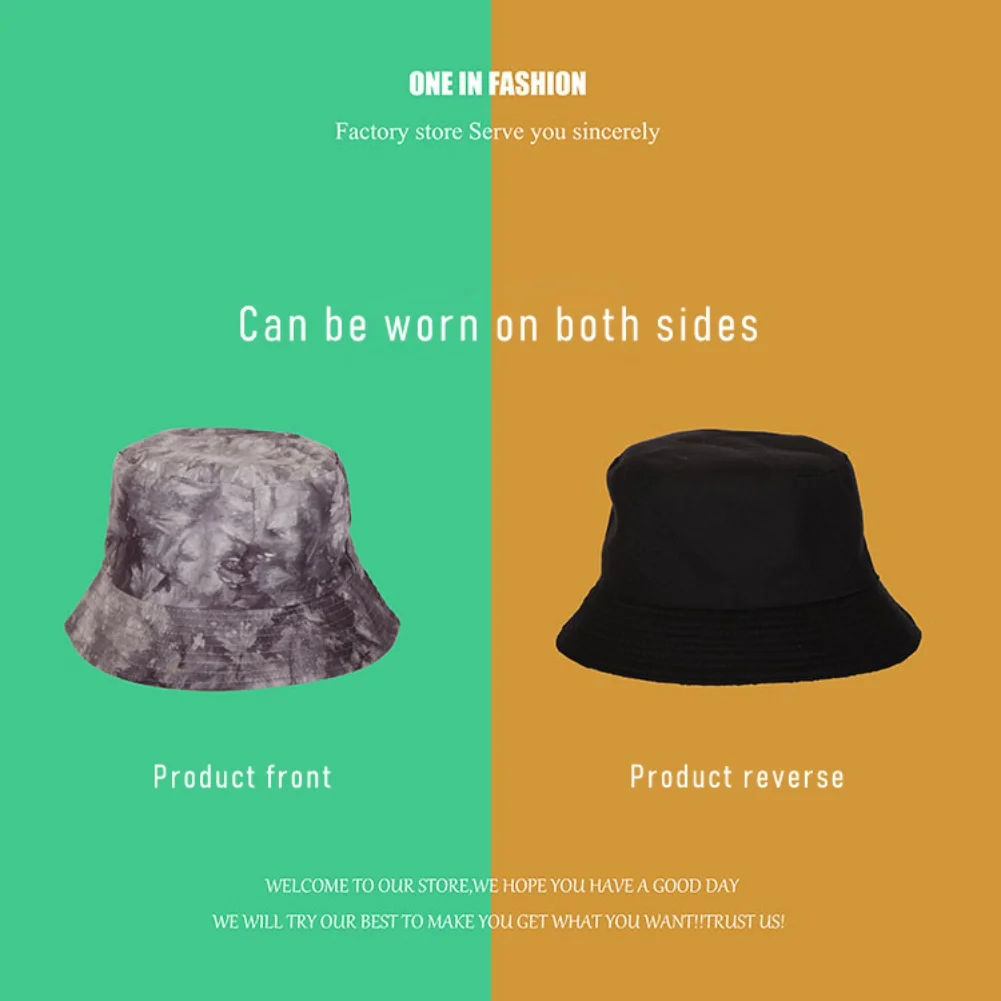

Summer Bucket Hats Panama Hat Double-sided Wear Fishing Hat Fisherman Cap for Boys/Girls Femme Tie-dye Cap