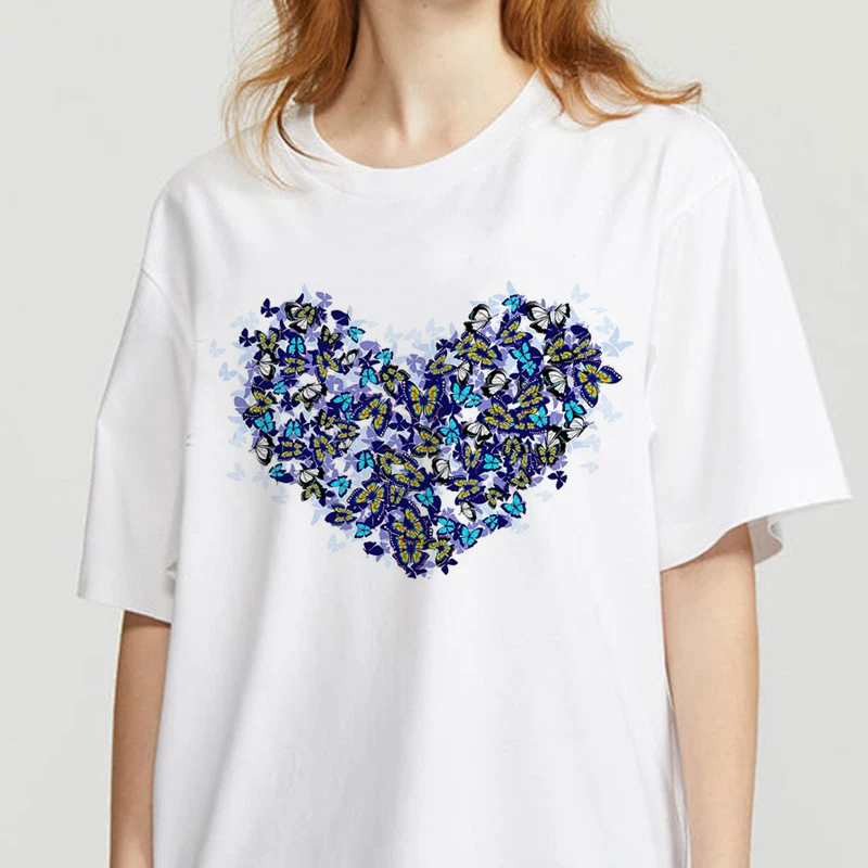 

Graphic Tees Tops Love Tshirts Women Funny T Shirt O-neck T-shirt White Tops Casual Short Camisetas Mujer_T-Shirt
