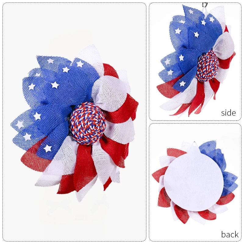 

Independence Day American Wreath Patriotic Wreath Diy Garland Door Decoration Wreath Memorial Day Wreath