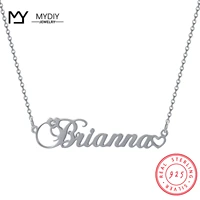 925 sterling silver custom name month birthday stone necklace simple pendant personalized necklace lady heart shaped jewelry