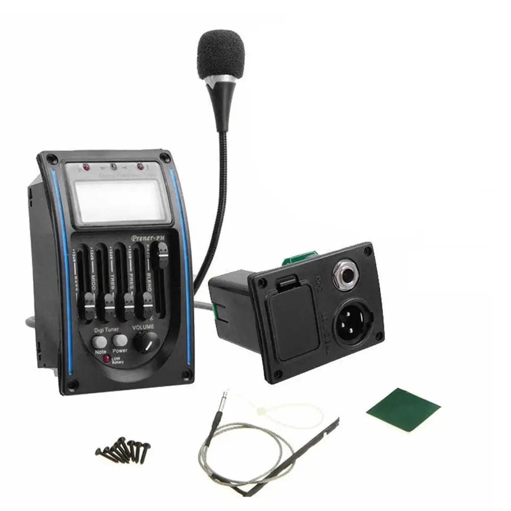 

Аксессуары для гитары, Классический Тонкий Горячая Распродажа 5-полосный Акустический Гитарный Предусилитель EQ, ЖК-тюнер, пьезо-эквалайзер ...