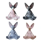 Статуэтка дзен с раздуманным мышлением кошки, Йога, Непринужденная поза Будды, статуэтка для медитации, украшение для скульптуры