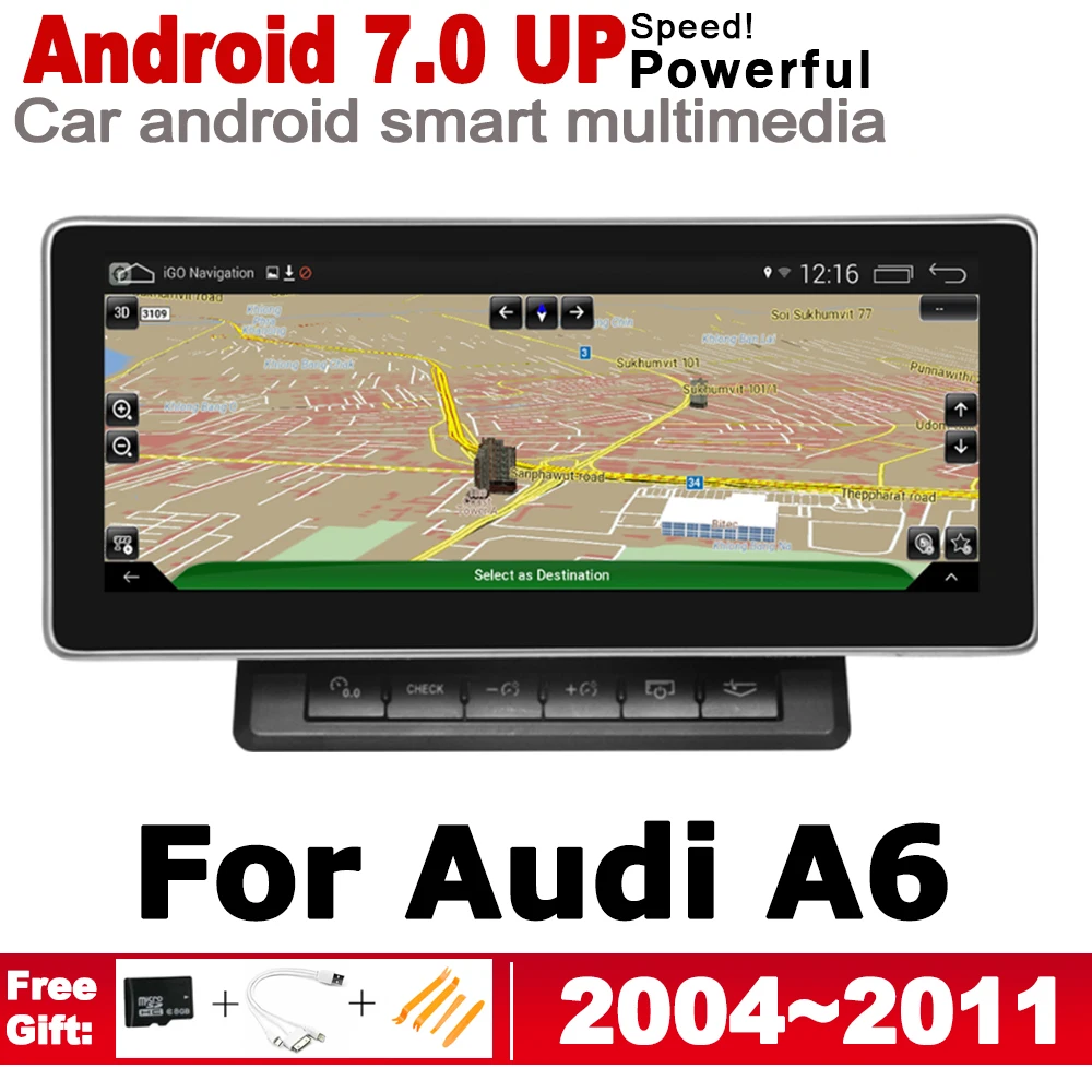 10 25 &quotHD экран стерео Android 7 0 up Автомобильный GPS навигатор карта для Audi A6 4F 2004 ~ 2011 MMI