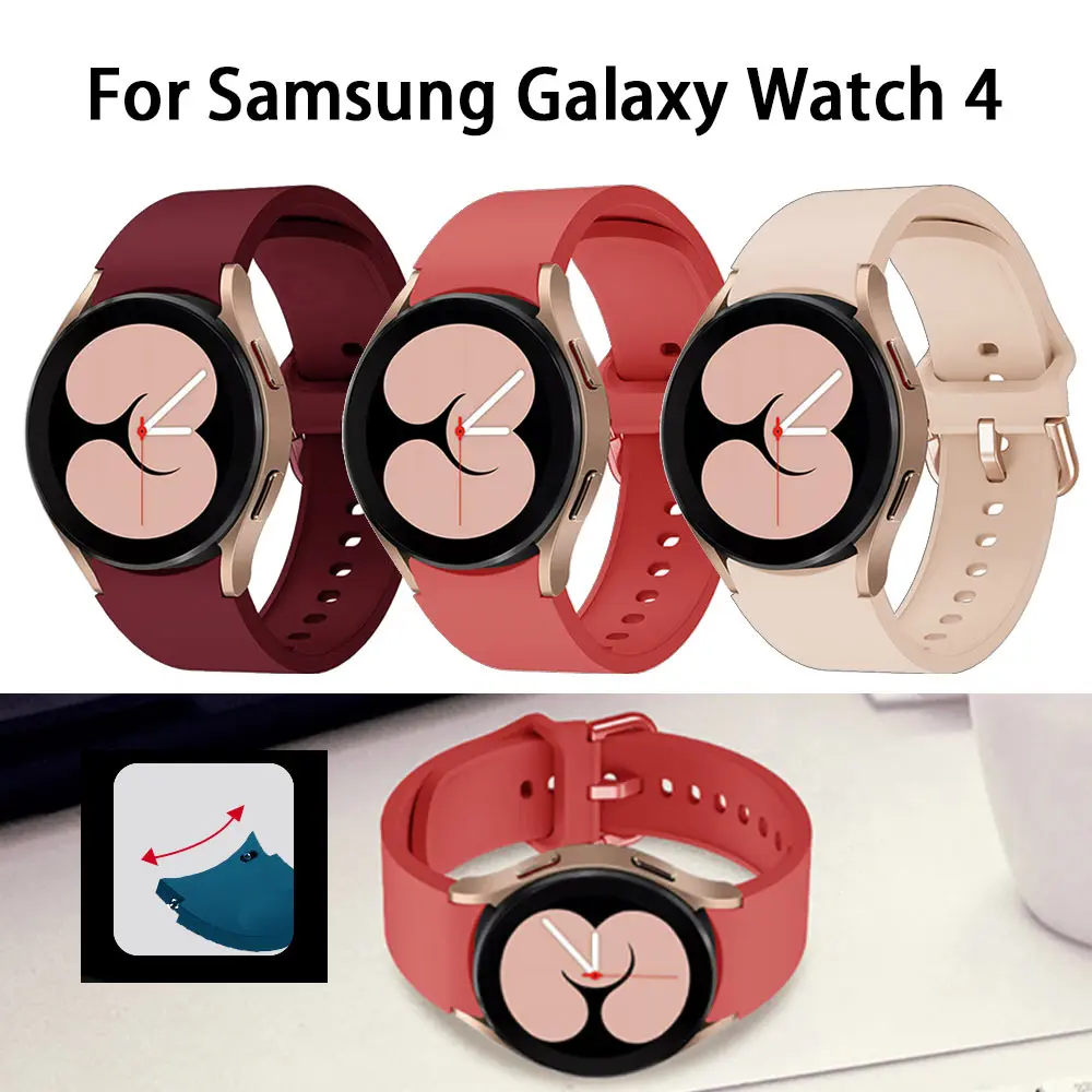 

Silicone Strap For Samsung Galaxy Watch4 classic 46mm 42mm Replacement Wristbands For Galaxy Watch 4 44mm 40mm Curved end Band 5