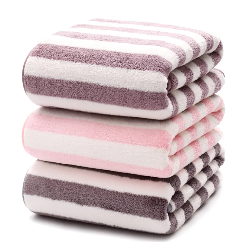 Банные полотенца быстросохнущие красивые из микрофибры кораллового флиса