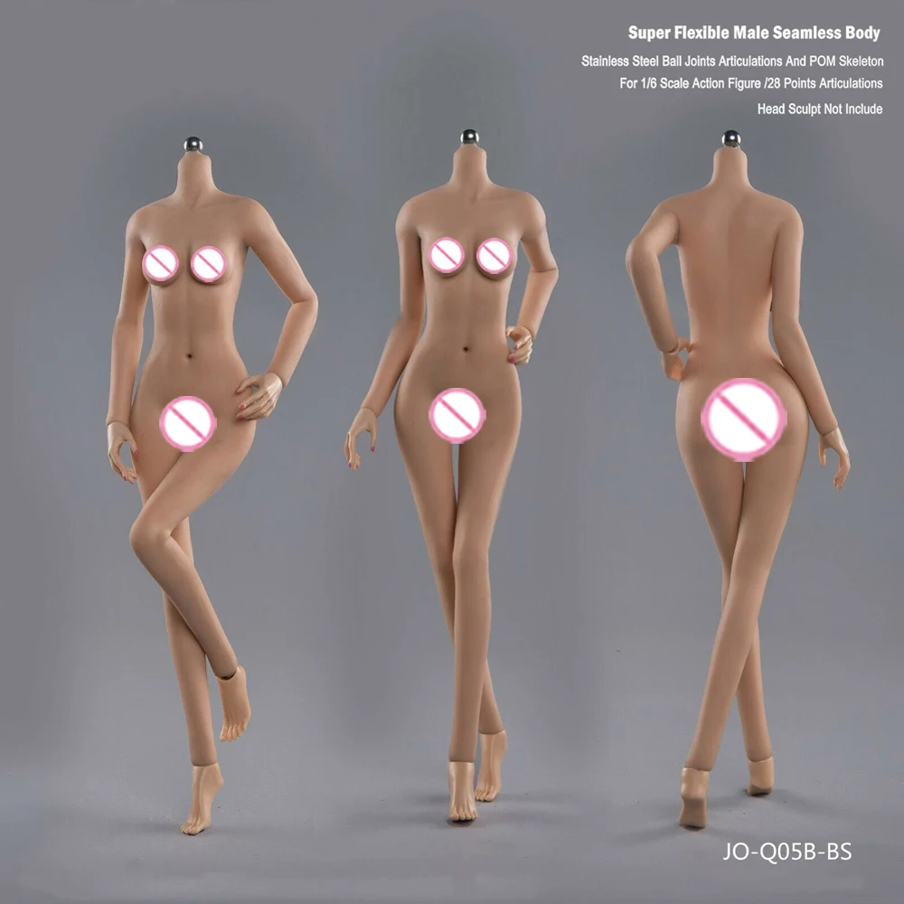 In Stock 1/6 Female Small Breast Action Figure Body JIAOU JO-Q05B Seamless Silicone Doll Suntan/Pale/Tan Skin | Игрушки и хобби