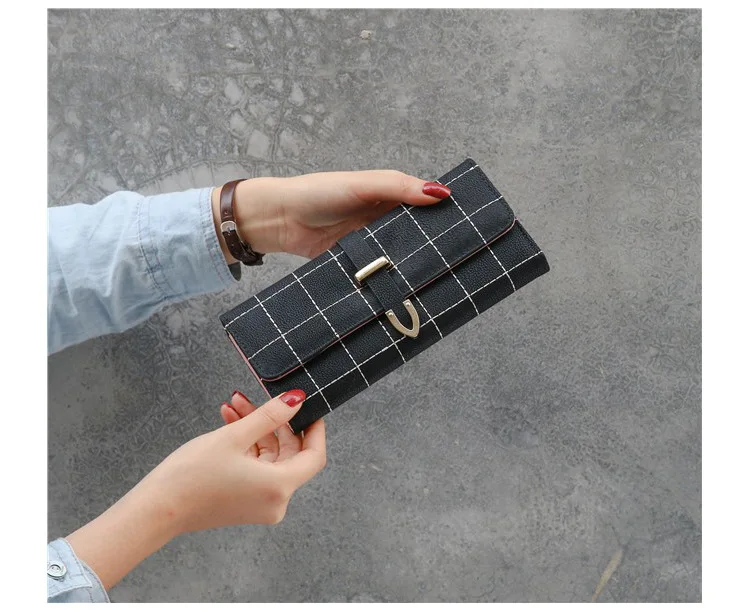 Модные длинные женские кошельки, Carteras Mujer, корейский стиль, на застежке, женские кошельки, элегантные женские вечерние клатчи, кошелек, Portefeuille